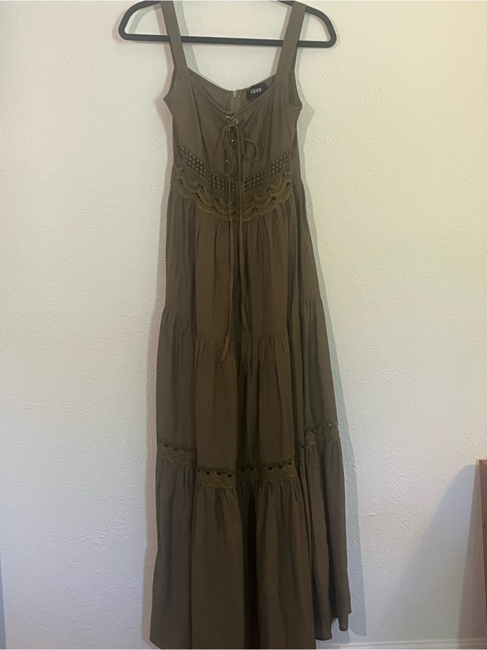 Cider Olive Green Maxi Dress